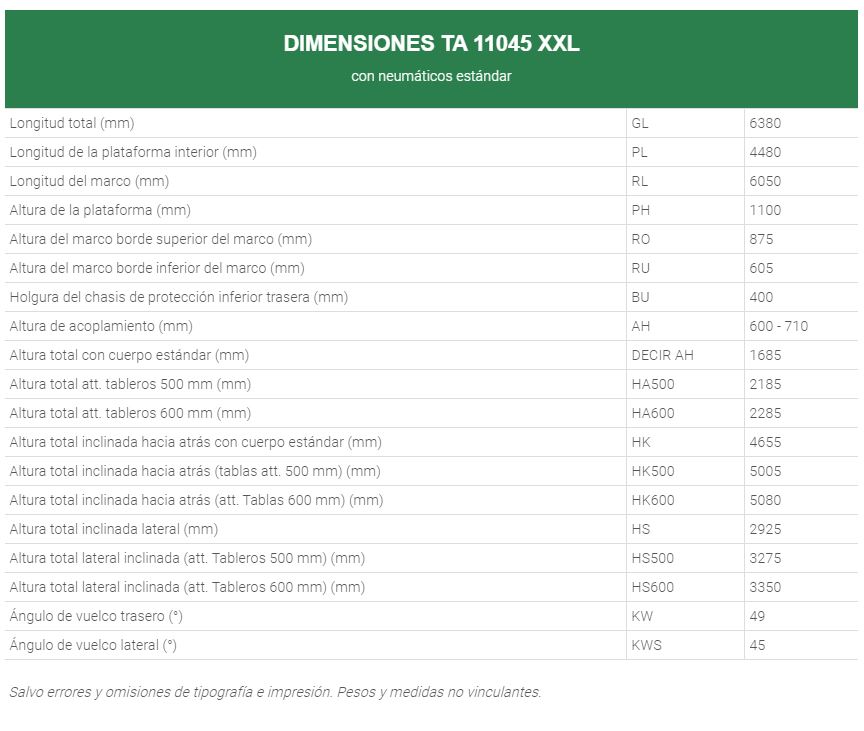 Volquete tándem de tres lados TA 11045 XXL 